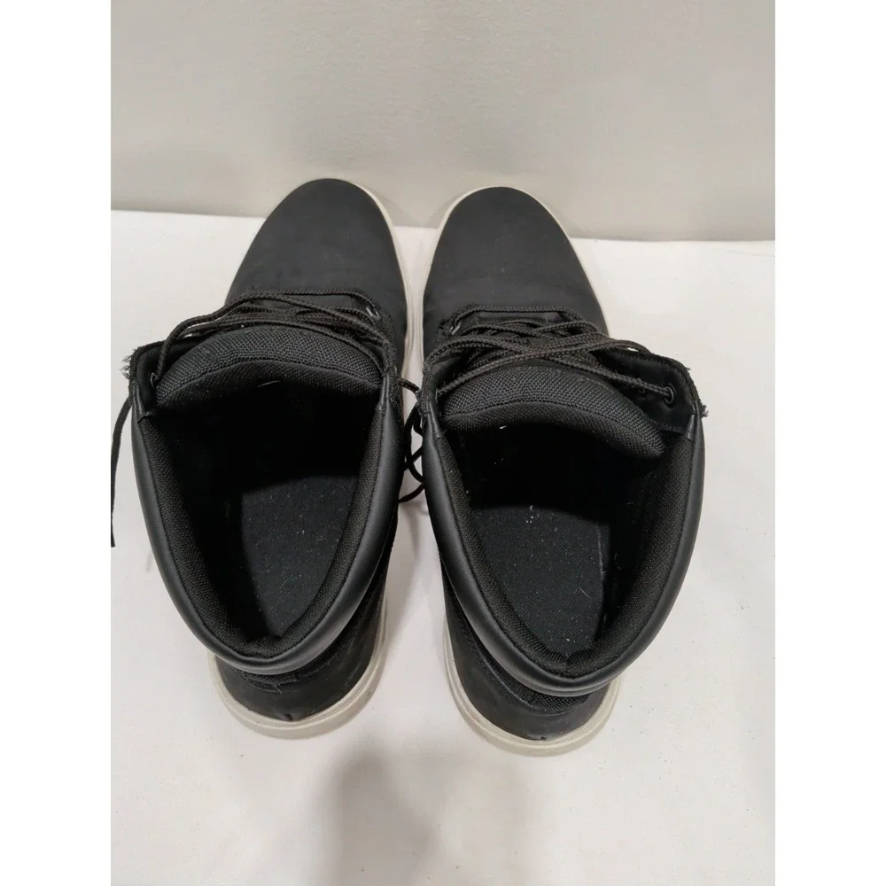 Timberland Groveton Chukka Boots Mens Black Leather Canvas High Top Sz 13/ 9464B